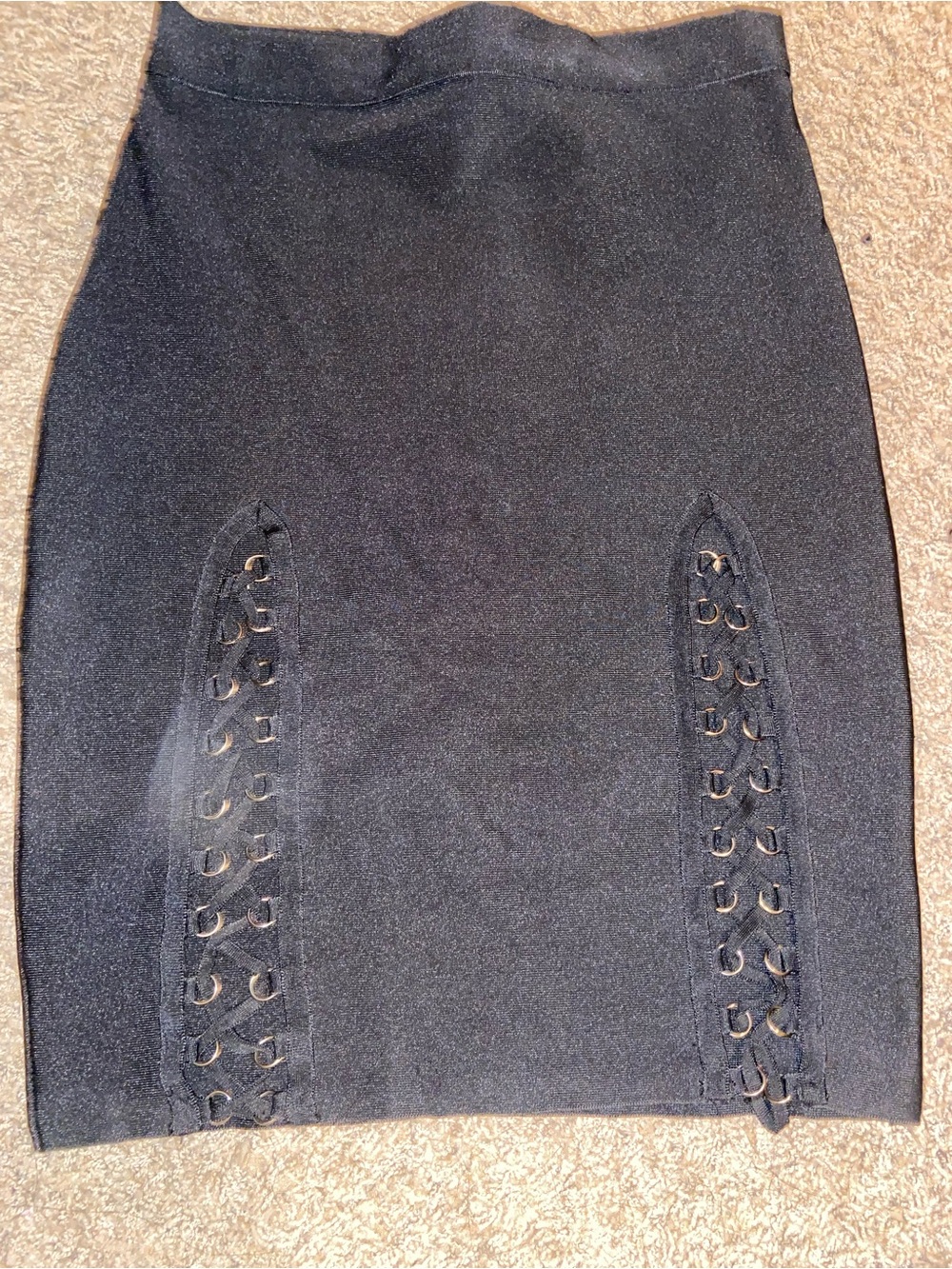 WOW couture Black Lace-Up Front Pencil Skirt